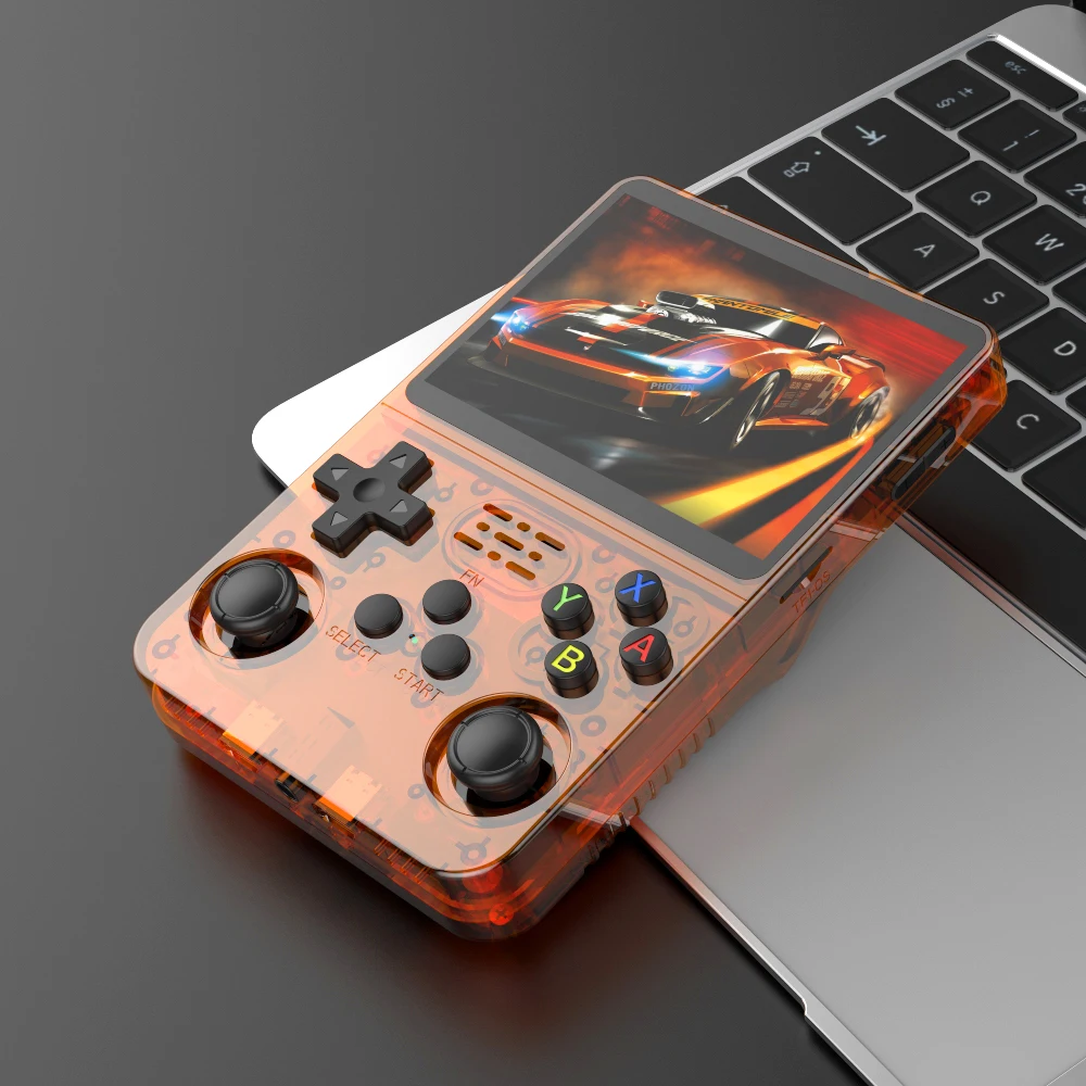 128G Open Source R36S Video Game Console Linux System 3.5 Inch IPS Screen Orange Portable Pocket Video Player 64GG best Games