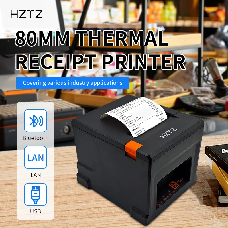 kf-Aa9d695a6a58f423681739606a793ef46u HZTZ 80mm Thermal Receipt Printer HZ-8360 Automatic Cutter Restaurant Kitchen POS Printer USB LAN Bluetooth