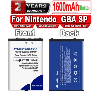 HSABAT 1600mAh Battery for Nintendo GBA SP GBASP Gameboy Advance SP NTR-003 NTR-001 for Switch Game Console NDS