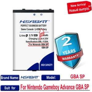 HSABAT 1600mAh Battery for Nintendo GBA SP GBASP Gameboy Advance SP NTR-003 NTR-001 for Switch Game Console NDS