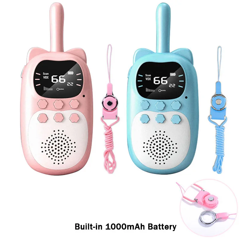 kf-Hbe94103509884d6d878cb407ea4ce56fC Kids Walkie Talkie 2PCS Electronic Toys Children Spy Gadgets Baby Radio Phone 3km Range Christmas Birthday Gift For Boys Girls