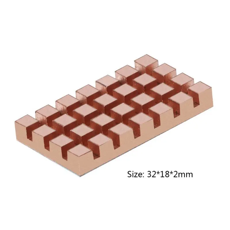 kf-Hcb3461af0f6d4442a3d9ee0e3fd68396U 32x18x2mm/4mm M.2 SSD 2260 NGFF 2242 Computer Laptop Solid Hard Disk Ultra-thin Copper Fin Cooling Cooler Heat Sink Radiator