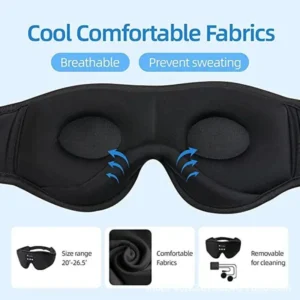 3D Eye Mask Bluetooth Music Play Sleeping Headphones with Built-in HD Speaker Mask For Sleep Headphones Wireless Air Travel 5.0