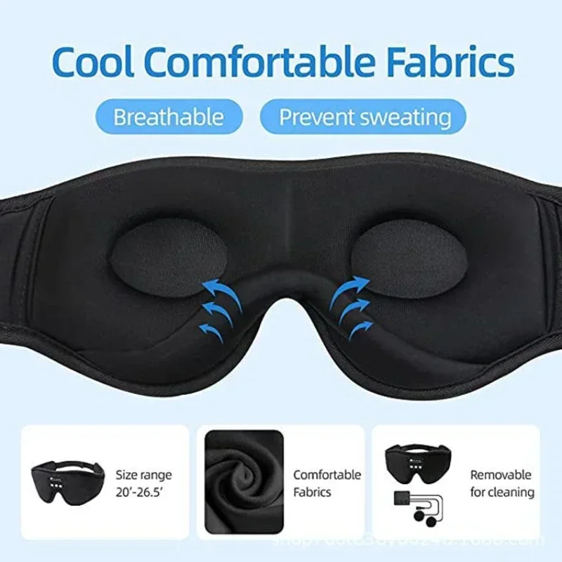 3D Eye Mask Bluetooth Music Play Sleeping Headphones with Built-in HD Speaker Mask For Sleep Headphones Wireless Air Travel 5.0