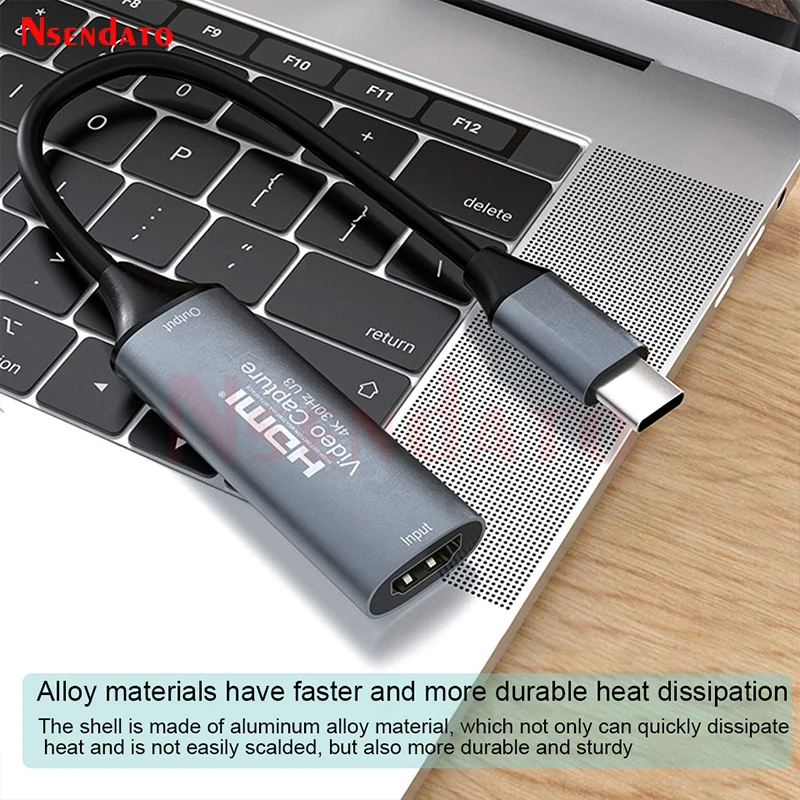 USB C hdmi Video Capture Card 4K 1080p HDMI to Type C 2.0 3.0 Video Grabber Capture Recorder Box for PC Andriod Camera Windows