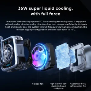 Nubia RedMagic Cooler 5 Pro VC liquid 5Pro Magnetic Phone FunCooler For iphone 15/RedMagic 9 Pro With RGB LED Gaming Accessories