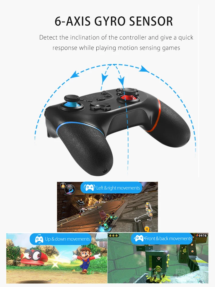 DATA FROG Wireless Controller Compatible-Nintendo Switch Adjustable Turbo with 6-Axis Vibration Gamepad For PC/NS Lite Console 7 kf S05043e46f3db4af5b6c2bda772a9184f3