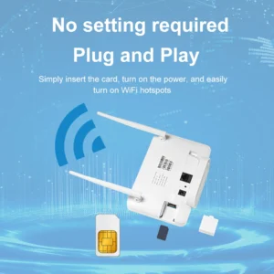 4G Wireless Router 300Mbps 4G Router Wireless Modem External Antenna with Sim Card Slot EU Plug for Home Travel Work