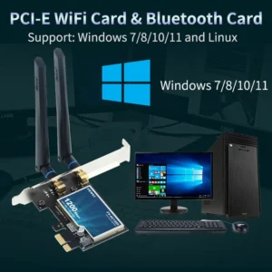 Fenvi WiFi5 AC1200 PCIE WiFi Adapter BT4.0 1200Mbps WiFi Card Dual Band 802.11ac Networking Upgrade for Win 7/10/11 Desktop PC