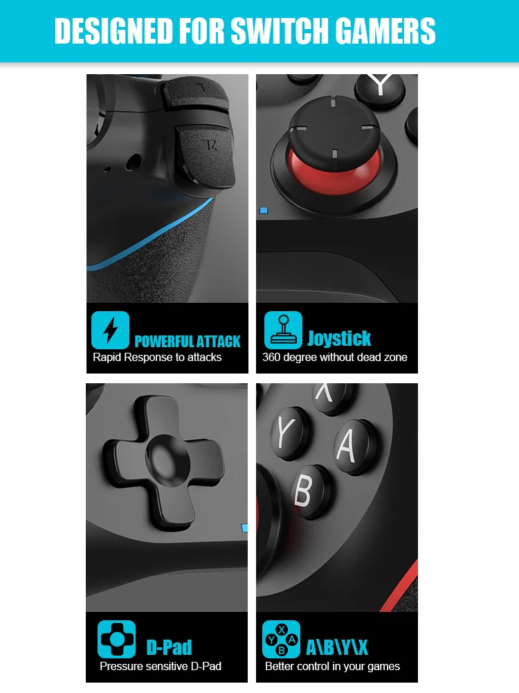 DATA FROG Wireless Controller Compatible-Nintendo Switch Adjustable Turbo with 6-Axis Vibration Gamepad For PC/NS Lite Console 4 kf S0b29e13ce4904bb4a31e8e7a45c588ae5