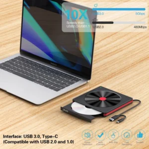 External CD/DVD Drive,USB 3.0 CD DVD +/-RW Burner CD ROM External DVD Drive CD Reader DVD Player for PC Laptop Desktop