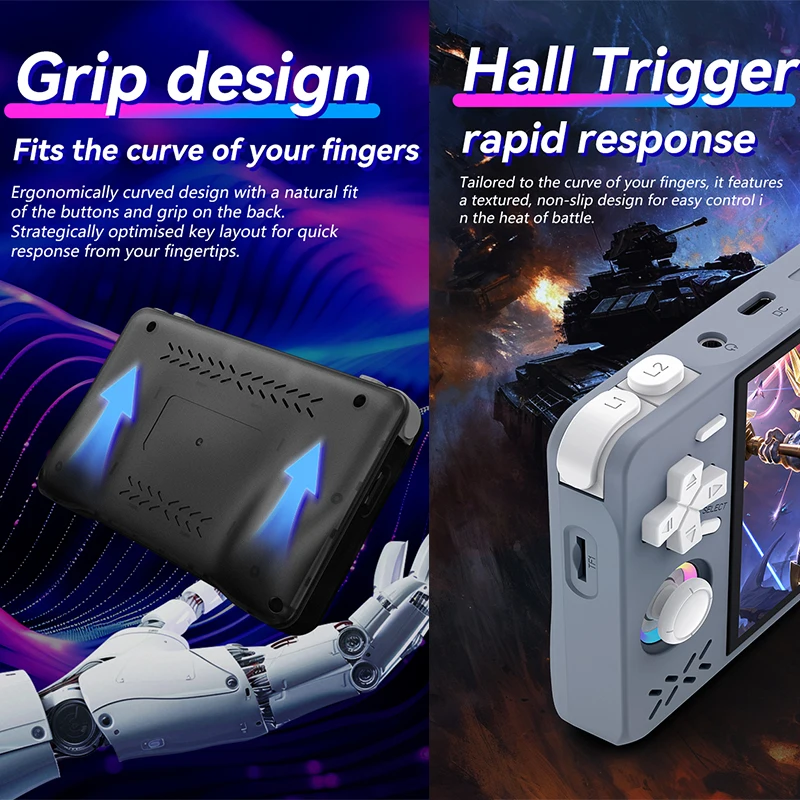 Open Souce XF40H Retro Handheld Game Console Linux 4.0 IPS Screen Supports WiFi Glowing Rocker Portable Pocket Video Game Player