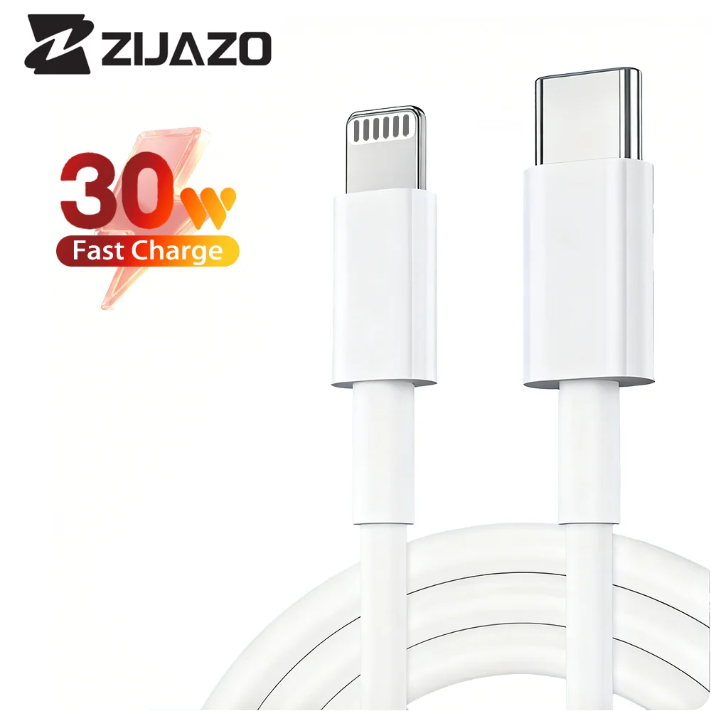 kf-S0f69e83dfcb7476bbe7599e6d0dd7d31J ZIJAZO 30W Type C To Lighting Data Cord USB C to Lighting Fast Charging Cable for iPhone 14 13 12 11 XR XS Pro Max 8 7 Plus iPad