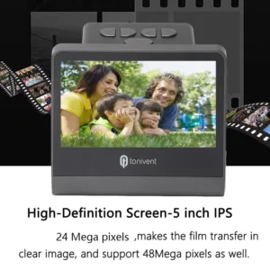 24MP 48MP Negative HD Film Slider scanner 135mm 126mm 110mm Super8 Slide Converter Photo Digital Image Viewer With 5"LCD Screen