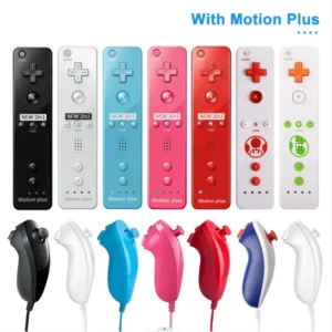 kf-S10900b3b081f4c83b7085efc3db96f27A 1 pair with Nunchuck Controller Set Motion Plus Remote Controller Wii Remote Controller Gamepad for Nintendo Wii Games Control