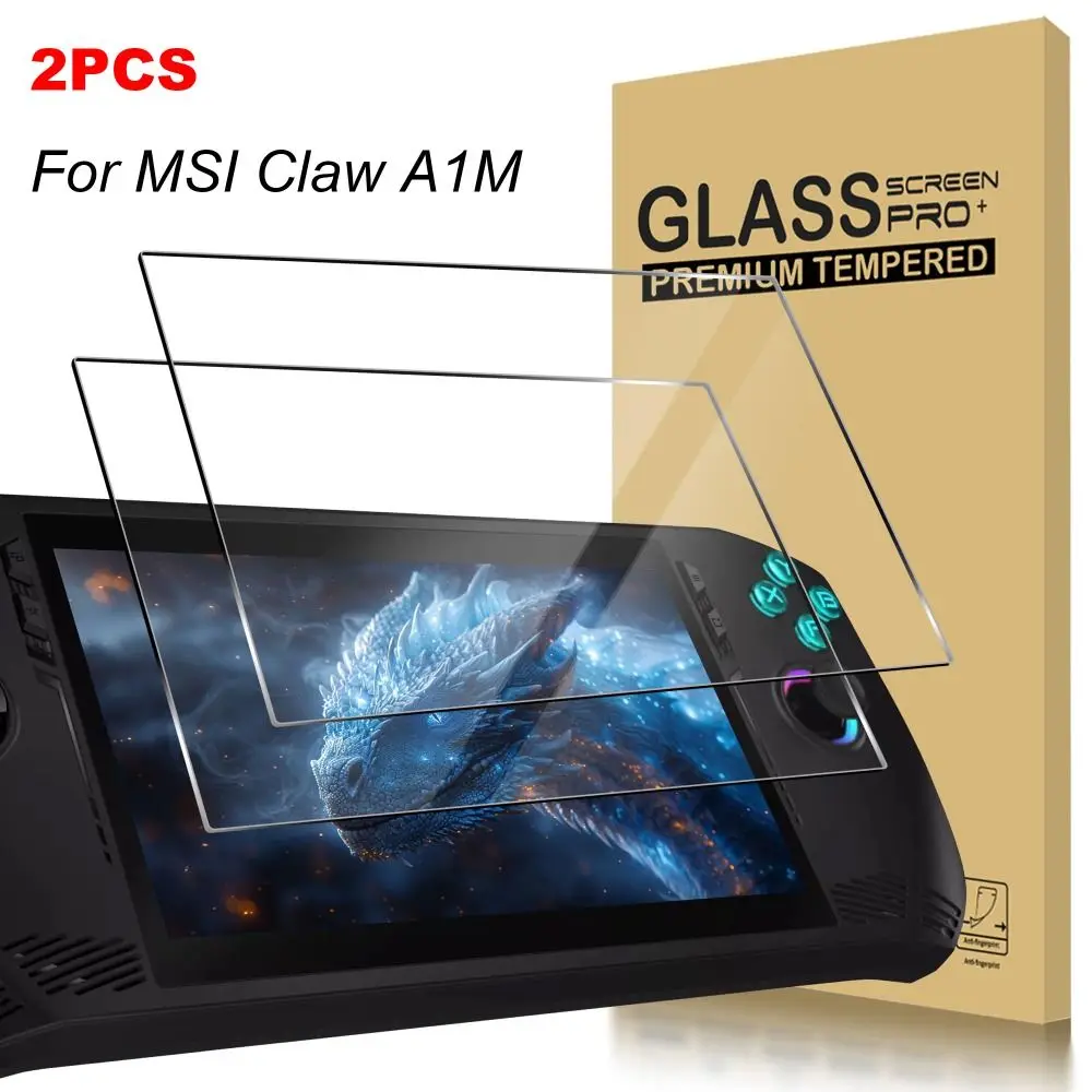 2pcs Tempered Glass Protective Film for MSI Claw A1M 7" Screen Protector Arc Edge HD Anti-Scratch Handheld Console Accessories