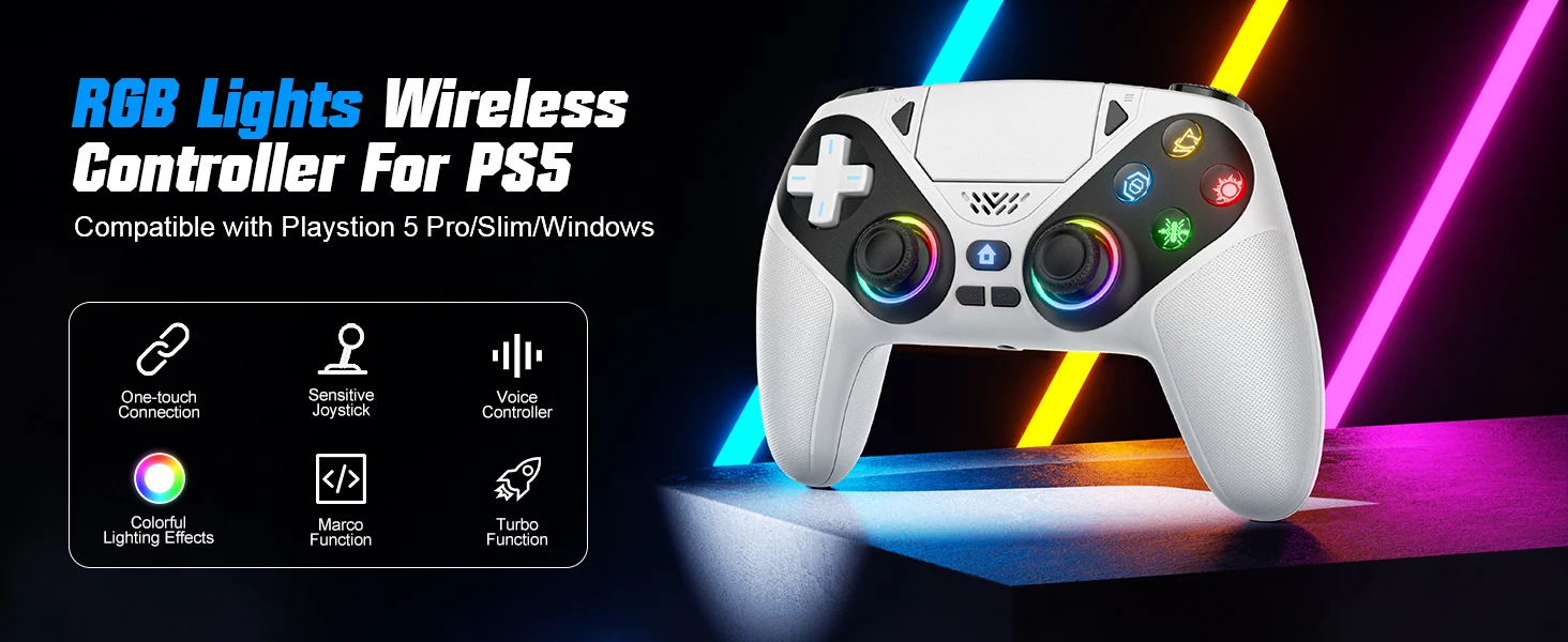 For Playstation 5 Wireless Controller For Ps5 Pc Console Controller With Turbo Dual Sense Vibrate Programming Bluetooth Gamepad 2 kf S11788026f602402a87210fd8ea800ef8f