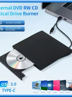 USB 3.0 Type-C DVD Burner 2-in-1 Slim External Recorder Portable CD-RW DVD-ROM Optical Drives Writer Reader Player For PC Laptop