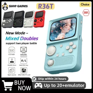 R36T Retro Handheld Video Game Console EmuEMEC System 3.5'' IPS Screen RK3326 Chip 18000+Games R36S Portable Pocket Video Playe