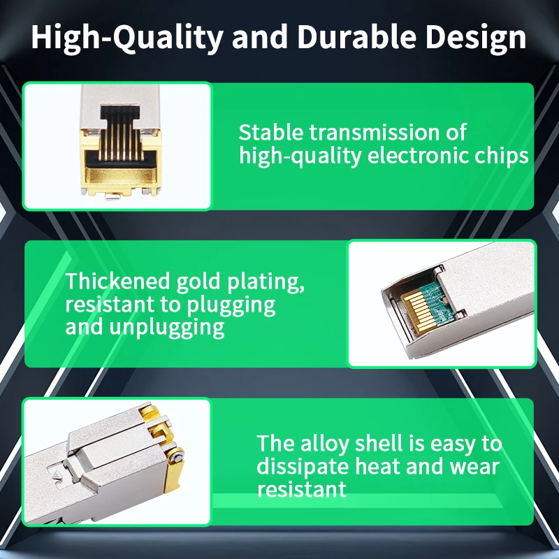 kf-S1801c34ba0394973baffb3b6173f914ex HORACO 10G SFP+ Module 2.5G Copper SFP Modules Optical Port Turn to RJ45 Ethernet Port Gigabit 1000M Transceiver Module