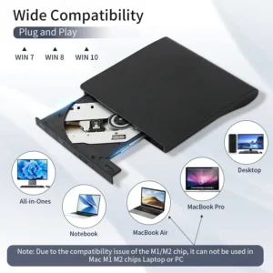 USB 3.0 Type-C DVD Burner 2-in-1 Slim External Recorder Portable CD-RW DVD-ROM Optical Drives Writer Reader Player For PC Laptop