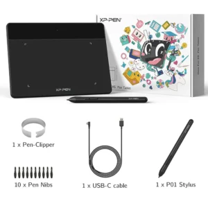 XPPen Graphics Tablet Deco Fun XS Digital Drawing Pen Tablet with 8192 Levels for OSU Online Education Windows Mac