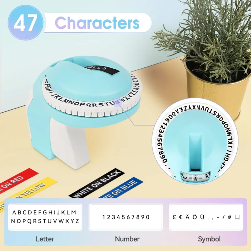 kf-S30c8cab92e9142d7b9440bda691d5359q Portable Label Maker B90 Adhesive Sticker Printer similar to Dymo 12965 Labeling Machine Compatible for Dymo 3D 9mm Label Tapes