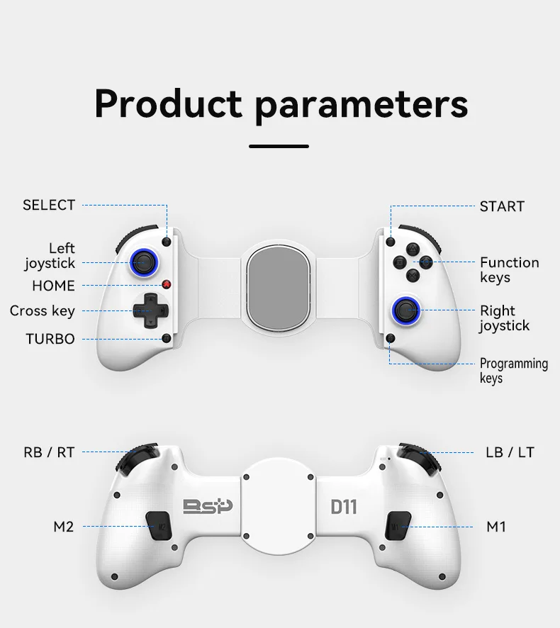 BSP-D11 Stretching Wireless Game Controller For SWITCH/Android/Apple IOS Tablet For PS3/PS4/XBOX Gamepad Streaming 16 kf S330d88bb78154a269f5c40ae4cff1333X