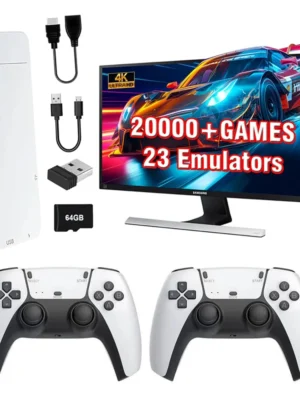 M15 4K Game Stick TV Video Game Console 64G Built-in 20000 Games Retro Handheld Game Player With Wireless Gamepad Controller