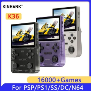 KINHANK K36 Retro Handheld Video Game Console 500nit 3.5 Inch IPS Screen 16000 Games Emulator for PS1/PSP/DC/N64/SS