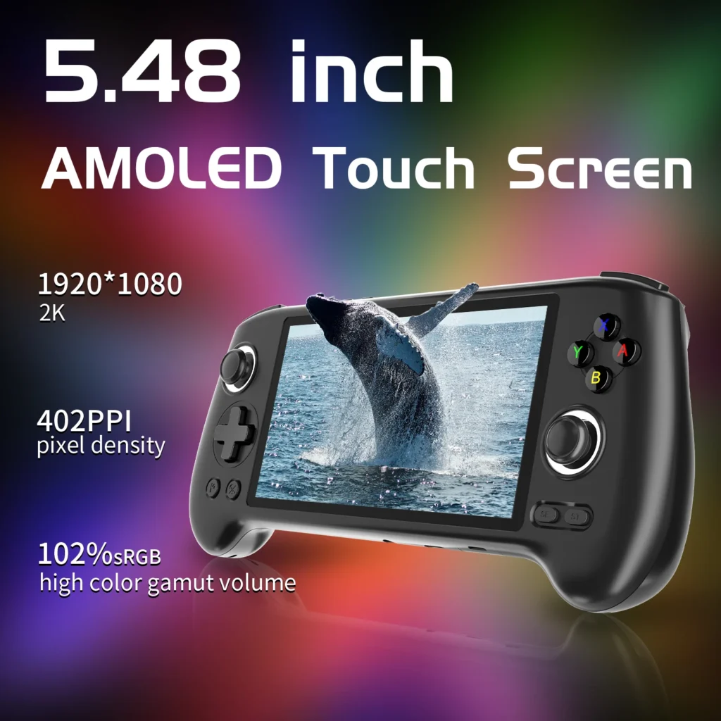 kf-S38fa93cfd9de4dc2abd562cc1c3aa104S ANBERNIC RG556 Retro Handheld Games Console 5.48" AMOLED Screen WIFI Android Video Games Player Supports AI Assistant Streaming