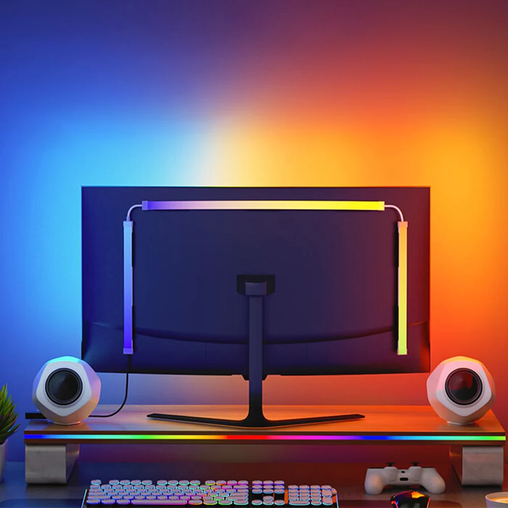 USB PC LED Strip Lights 24-34 Inch Computer Sync Light Strip Monitor RGB Screen LED Backlight for Gaming Room Atmosphere Decor