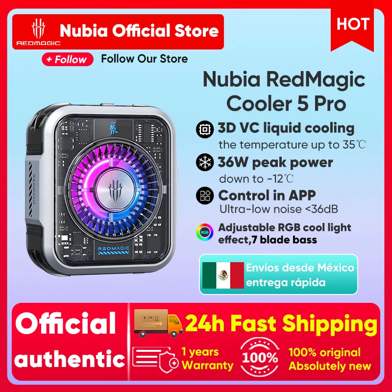 Nubia RedMagic Cooler 5 Pro VC liquid 5Pro Magnetic Phone FunCooler For iphone 15/RedMagic 9 Pro With RGB LED Gaming Accessories