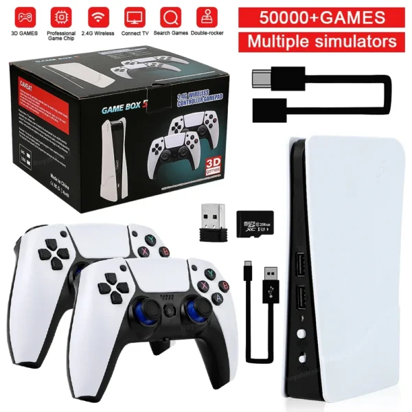 GB5 Video Game Console 256G 50000+ Retro Games HDTV Game Box 5 with Two Gamepads 45 Emulators For PS1/PSP/NDS/N64 Gaming Stick