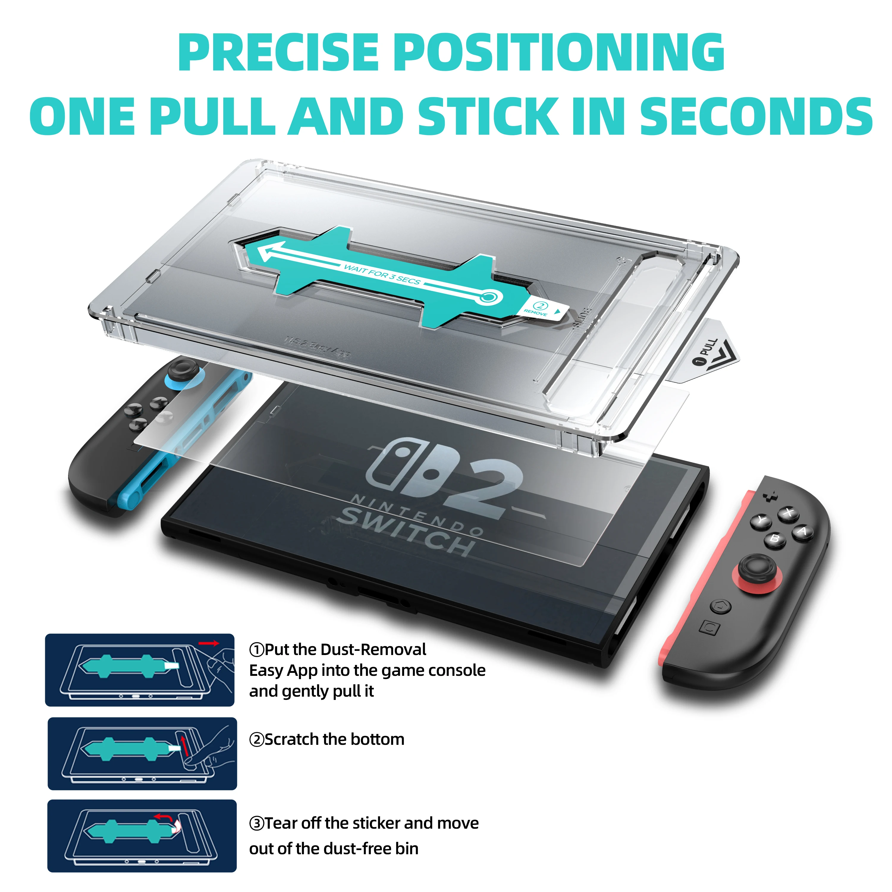 Auto-Alignment Screen Protector for Nintendo Switch 2 OLED Accessories, HD Clear Tempered Glass for Switch2, Bubble Free 8 kf S3d51125a18f745e7ab76cb02e1b7e181a