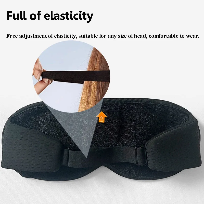3D Wireless Sleeping Headphones Blindfold Soft Washable Bluetooth5.4 Music Headset Eyemask Handsfree Call Earphones Adjustable