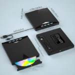 kf-S3ee85babbb1e40e3a75f15f03cd940f9n 7-in-1 External CD/DVD Drive USB3.0 Type-C Portable CD DVD RW Player Reader Burner for Laptop PC Windows with SD TF Card Slots