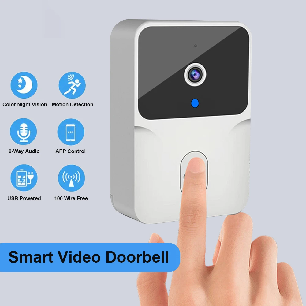 kf-S4137f3300fc74a669ba3127995ecf0ebo WiFi Video Doorbell Wireless HD Camera IR Alarm Security Smart Home Door Bell WiFi Intercom for Home