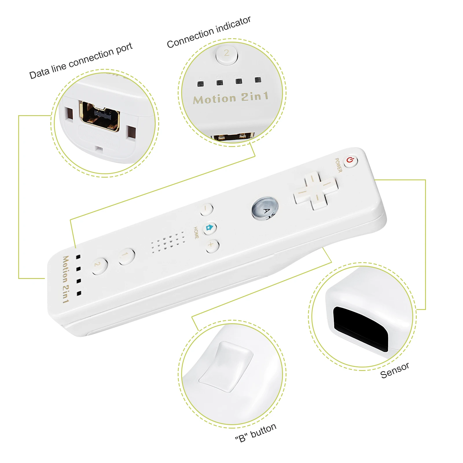 2 in 1 For Nintendo Wii Controller Set Optional Motion Plus Joystick Wireless Remote Gamepad with Silicone Case Video Game 21 kf S475088cd86a347088f4ce796aa04cccbm