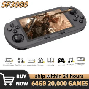 SF3000 Retro Handheld Video Game Console Linux System 4.5 Inch 854*480 IPS Screen 3000mAh Portable Pocket Video Player Games