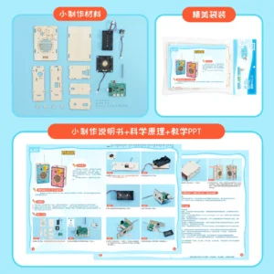 kf-S52e5206df0554052a2fb70c4647f7dfeX DIY Wireless Walkie-talkie Model Science Toys for Kids Physics Experimental Tool Kit Children Educational Toys School Supply