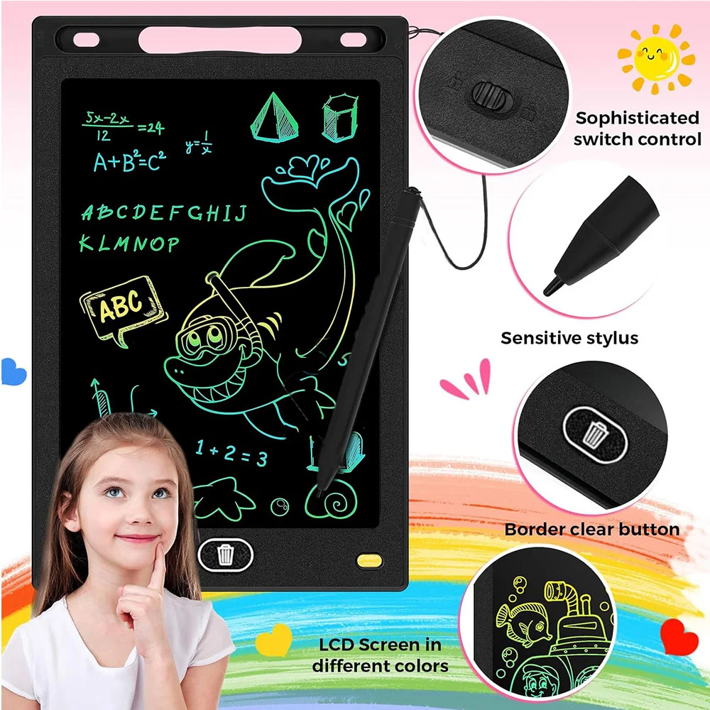 New 8.5" /12" Drawing Board LCD Writing Tablet For Kids Montessori Educational Toys Student Magic Blackboard Birthday Xmas Gift 8 kf S53c405137c34424ea576ebfac04c901fl
