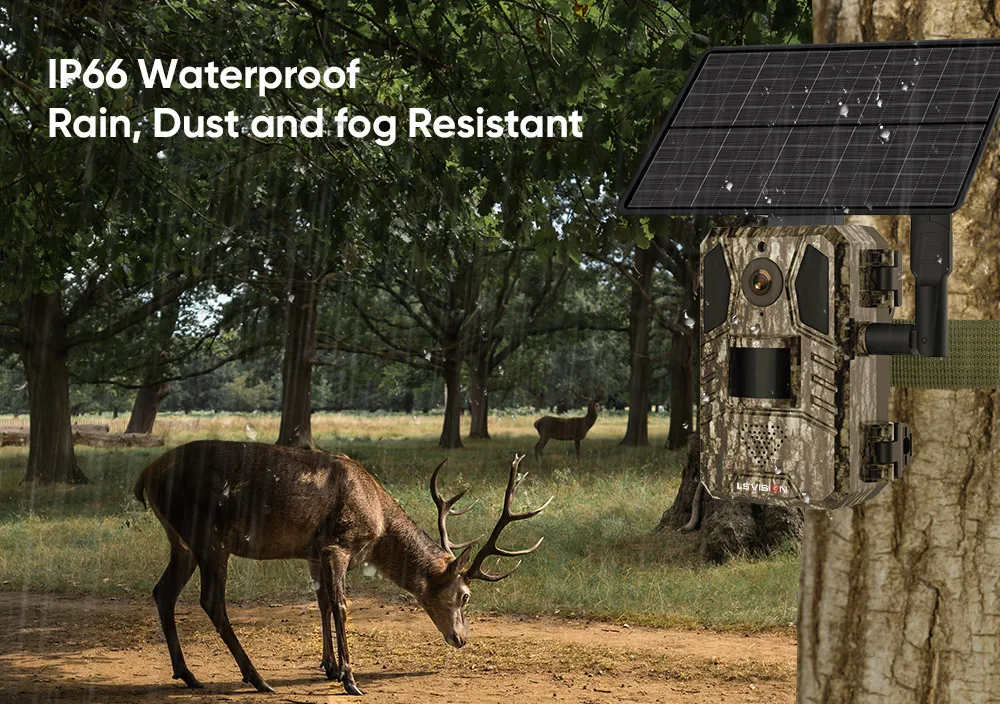 LS VISION Solar Hunting Trail Camera 14MP 4G SIM Card IP66 Waterproof 20M PIR Motion Detection Wildlife Camera IR Night Vision 12 kf S542986d02a5a4895b8148d372aaa2393b