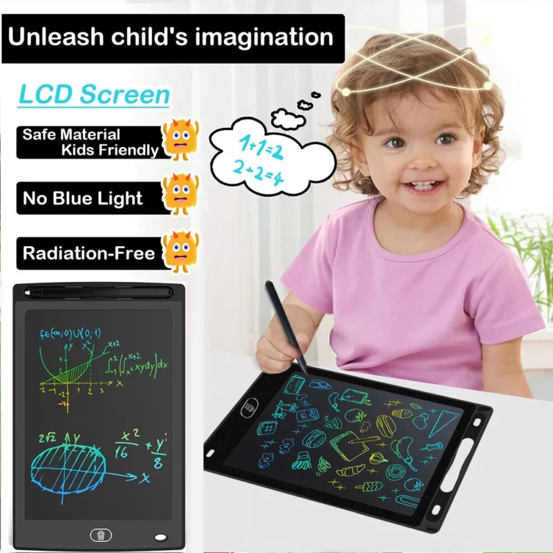 kf-S568893b724d0494ab80145c6c2968d8aX New 8.5" /12" Drawing Board LCD Writing Tablet For Kids Montessori Educational Toys Student Magic Blackboard Birthday Xmas Gift