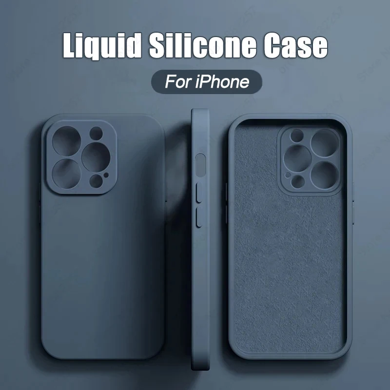 kf-S57a889f984544798b8f6842490e8a12dg Luxury Liquid Silicone Phone Case For Apple iPhone 16 15 14 13 12 11 Pro Max Soft Case Shockproof Bumper Cover Phone Accessories