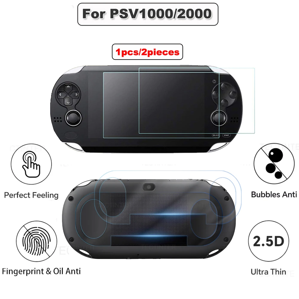 kf-S57b563087d094badb34c582d15aed117y For Sony PS Vita PSV 1000 Screen Protector Front Tempered Glass +Back Clear Full HD Protective film Cover For PSV 2000 Handheld