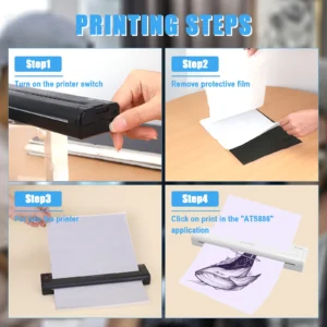 Tattoo Stencil Transfer Printer Machine ATS886 Tattoo Printer Portable Thermal Stencil Maker Line Photo Drawing Printing Copier