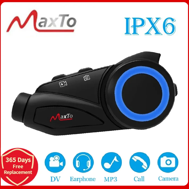 kf-S5bbb65890c68405ca6bfecae3784df41S MAXTO M3 Motorcycle Helmet Bluetooth Headset Intercom 1000m WiFi 1080P Lens Video Recorder Waterproof 6 Riders