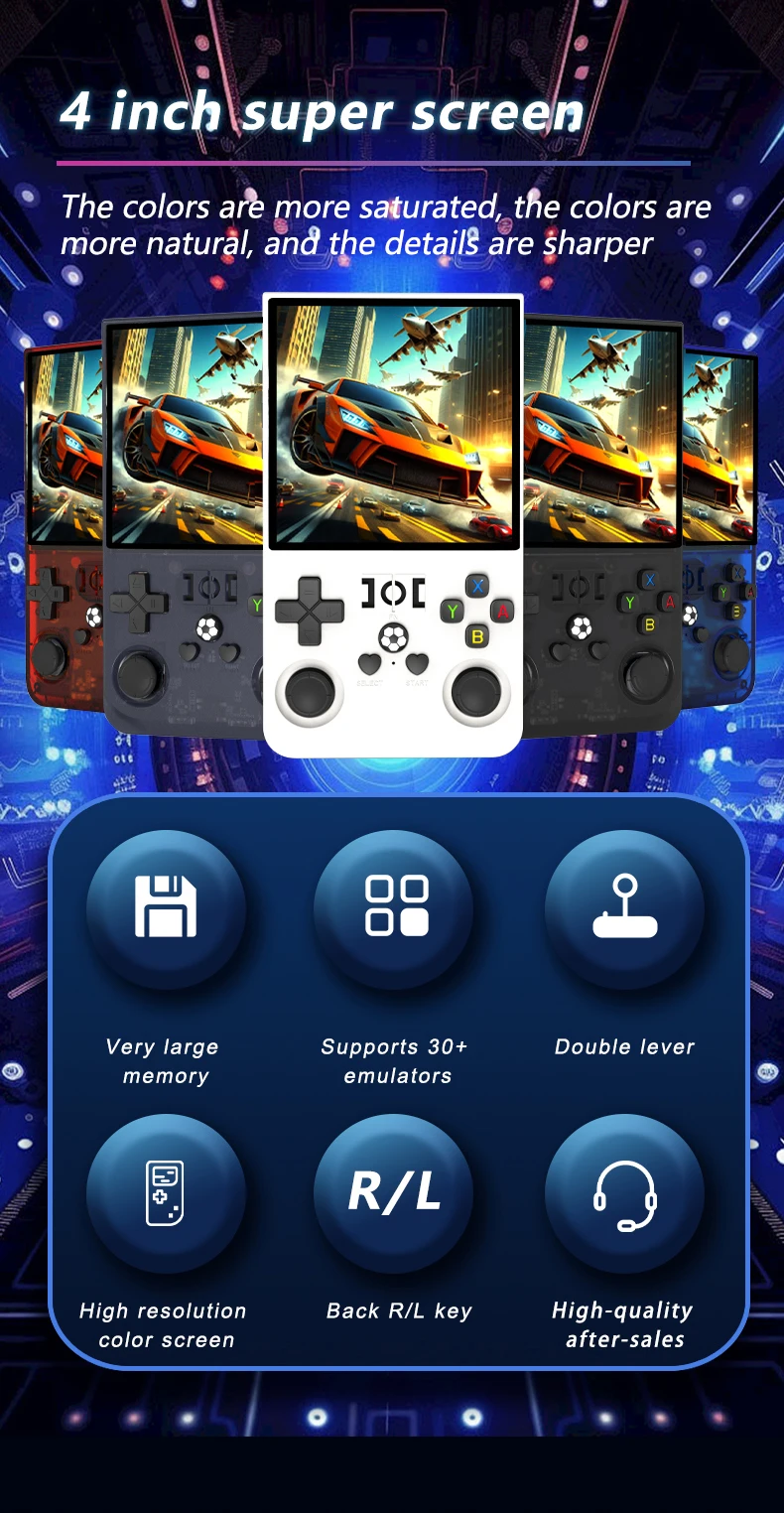 Open Source R36MAX Retro Handheld Video Game Console RK3326 Chip 64/128G Portable Pocket Game Player 4‘’HD Screen Game Console 8 kf S5e9b4dd27d094b25afc6c9333cf0d2213