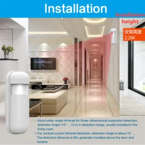 433MHZ PIR Sensor Home Alarm Motion Alarm Security System Wireless Connecting to The Alarm Host Battery Operated